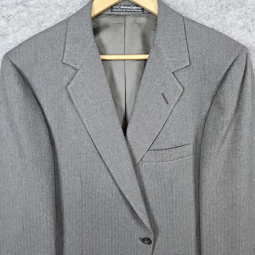 Andhurst Custom Collection Men's Blazer Size 38R Gray/Brown Pinstriped‎ 2-Button